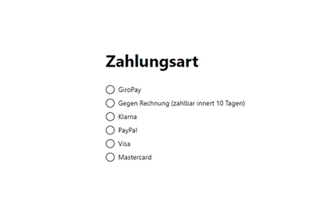 Zahlungsarten Zahlungsarten
